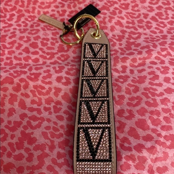 Victoria's Secret Accessories - Victoria Secret Keychain Pink Rhinestones Wristlet